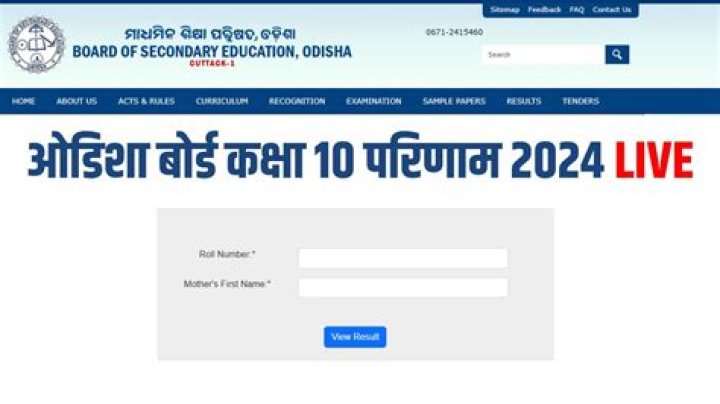 BSE Odisha Board Result 2024