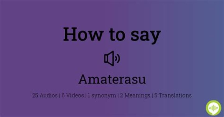 How to pronounce amaterasu